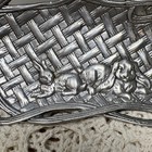 Arthur Court Bunny Rabbit Basket Weave 8    Metal  Tray 1998 Easter Vintage