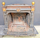 Antique C1880 Portland Stove Foundry No 76 Cast Iron Franklin Fireplace Gtown Dc
