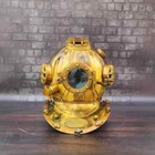 Antique Us Navy 18  Diving Helmet Mark Deep Sea Divers Helmet Vintage Wood Base