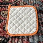 Vintage 70s Orange   Yellow   Green Pear   Flower Quilted Pot Holder 