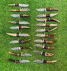 Usa Tariff Free Lot Of 30 Handmade 6  Damascus Steel Knives-stag Handle-w sheath