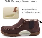 Men s Cozy Moccasin Slippers Memory Foam Warm Suede House Shoes Brown Size 13