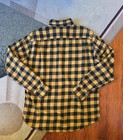 Uniqlo Men Plaid Flannel Shirt Yellow black  Long Sleeve  100  Cotton size Large