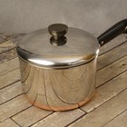 Revere Ware 3 Quart Saucepan Pre-68 Process Patent Ss Copper Bottom With Lid