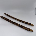 Ethnographic Australian Aboriginal 2 Tribal Burnt Wood Original Clap Sticks 10   