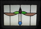 Pretty Abstract Midsize Old English Leaded Stained Glass Window 25  X 18 1 4 