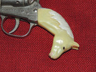 Vintage Hubley Toy Repeater Cap Gun With Horse Head Grips  Rare 