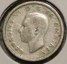 British Silver Sixpence - 1943  rim Dings  - King George Vi