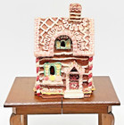 Micro Christmas Miniature Dollhouse Gingerbread House For Tabletop 1 6 Or 1 12