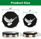 Set Of 2 Church Tambourines  10  And 8  Black Dove Tambourines With Double Row J