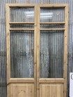 Antique French Double Doors  40 5x85  3 Pane Glass  European Reclaimed G238