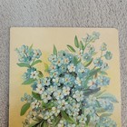 Antique Clark   s O n t  Trade Card     Forget Me Not Flower Art  Ad 1800s Free Ship