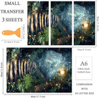 3pcs set Forest Rub On Transfers For Furniture And Crafts 12x6 Inch Forest Path 