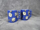 Happy Hanukkah Coffee Mug Set Large Handpainted Ceramic Vintage 1998 2 Piece Gac
