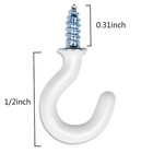 Phituoda 50pcs 1 2-inch Cup Hooks Ceiling Hooks  1 2 Inch  50 Pcs  White 