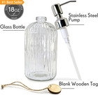 18 Oz Clear Glass Soap Dispenser Bottle Rustproof Stainless Steel Pump Bathroom