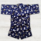 Japanese Kids Jinbei 130cm     Maneki Neko Lucky Cat Cotton Summer Festival Outfit