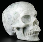 Huge 5 0  Xiuyan Jade Carved Crystal Skull  Super Realistic  Crystal Healing