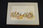 Vintage 1950s Original Abstract Gouache   Watercolor Painting Unframed Unsigned