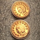 1855 Indian Head   Eagle Cufflinks  Fractional Gold Plated Token charm medal bar