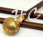 Antique Nautical Brass Designer Head Handle Style Walking Stick Wooden Cane
