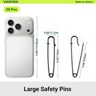 Large Safety Pins Heavy Duty  20 Pack 4 Inch Black Oversized Safety Pins For    