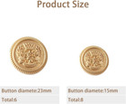 14pcs Gold Metal Blazer Button Set  Suit Buttons For Men Women  Vintage Gold But