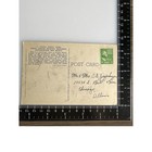 George Washington  804 1 Cent Green Stamp Affixed To Litho Postcard No Cancel