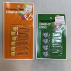 Vtg Cloth Diaper Safety Pins 10 Blue Yellow Baby Booties Baby Shower Gift New