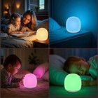 Baby Night Light Lamp 8 Rgb Colors Changing With 1h Timer Touch Control For Kids