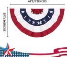 3 Pack Usa Pleated Fan Flag 3x6 Feet American Us Bunting Flags Half Fan Banner