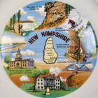 New Hampshire State Plate Decorative Souvenir Square Shape Gold Scalloped  o2 