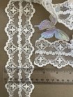 10 1 Yard Lace Trim Lot  White Embroidered Mesh Lace Assortment  Craft Supplies