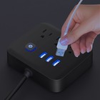 Flat Plug 6 Outlets Power Strip  900j Surge Protector With 3 Usb Ports  4ft Cord