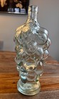 Vintage Clear Glass Grapes Cluster  Shaped Standing Wine Bottle   10    X 4   