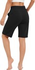 Women s 10  Bermuda Sweat Shorts Scuba High Waist Elastic Shorts