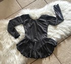 New Girls Black Glittery Sparkly Dance Competition Figure Ice Skating Dress