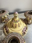 2 Antique Art Deco Victorian Flush Mount Ceiling Light Fixtures Glass Globes