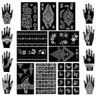 18 Sheets 97pcs Henna Tattoo Stencil Kit  Reusable Mehndi Templates For Brida   