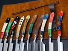 15-piece Handmade Straight Razor Set - Damascus   Japanese Steel Blades