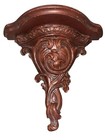 Pair 2 Syracuse Syroco Wood Wall Sconce Shelf Dark Hand Carved Look Florentine  