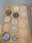 Lot Of Antique Vintage Sewing Buttons On Card Multicolors Assorted Various Sizes