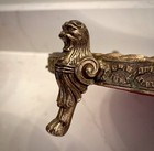 Vintage Ormolu Gold Mirror Boudoir Vanity Perfume Tray Oval On Four Figural Feet
