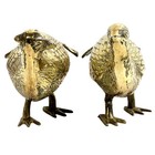 Pair Of Large Mid Century Modern Solid Brass Pheasants-stunning 