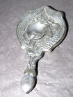 Foster   Bailey Art Nouveau Sterling Figural Hand Mirror  woman With Peacock 