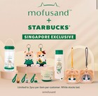 Pre Starbucks Singapore Mofusand Collaboration Tumbler Glass Mug Bottle Keychain