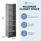 Hanging Closet Organizer - 6 Shelf - Storage Shelves For Clothes And Sweater    