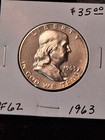 1963 Proof Franklin Silver Half Dollar  lot  1074 