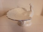 Vintage White Holland Mold Ceramic Peacock Candy Trinket Soap Dish