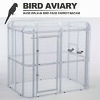 80  Large Walk In Iron Flight Bird Cage Parrot Macaw Finch Outdoor Aviary White